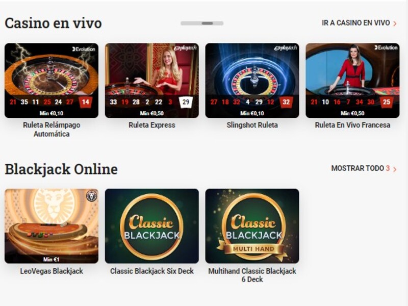 El Casino en Vivo de Leovegas y lo que ofrece